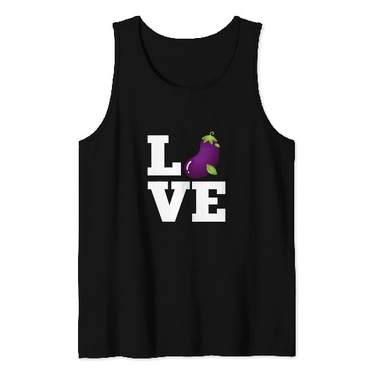 Lacrosse Gift Love Eggplant Costume Aubergine Vegetarian Tank Tops