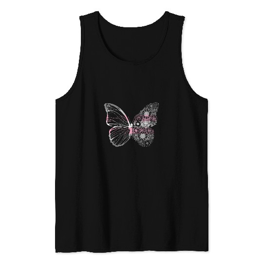 LGBTQ Flower Wing Butterfly Demigirl Flag Demigirl Pride Tank Tops