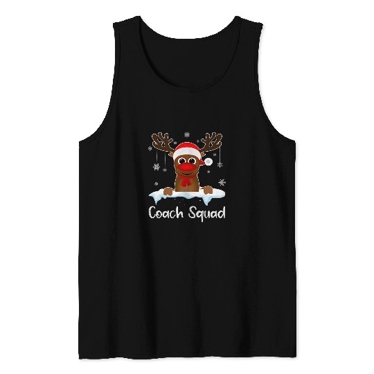 Coachs Squad xmass Reindeer Santa Hat Christmas party Tank Tops