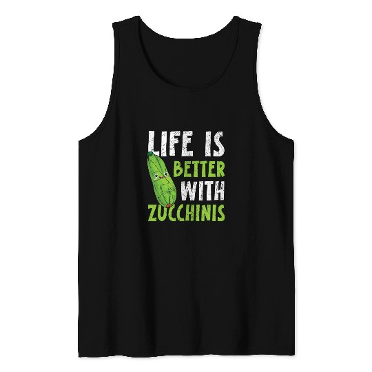 Lacrosse Gift Life Is Better With Zucchinis Vegan Vegetable Healthy Tank Tops