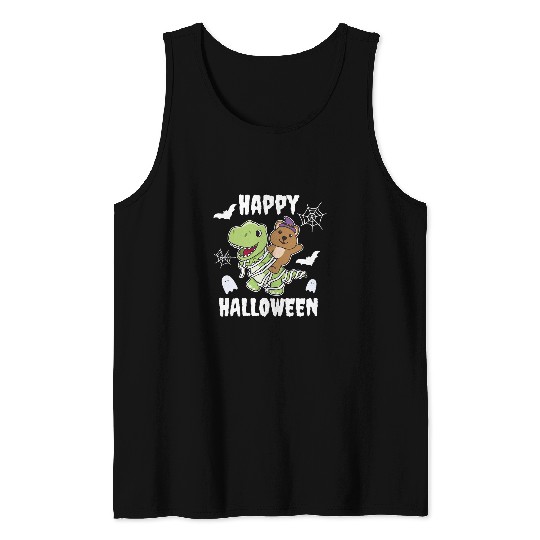 quokkas Happy Halloween Mummy TRexs Quokkas Halloween Tank Tops