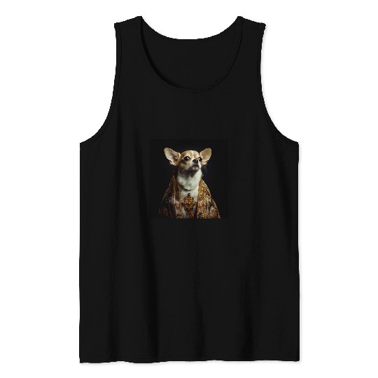 Chihuahua as Religious Figure Funny Dog Face Tank Tops