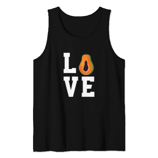 Lacrosse Gift Love Papaya Fruit Design Love Vegan Food Tank Tops