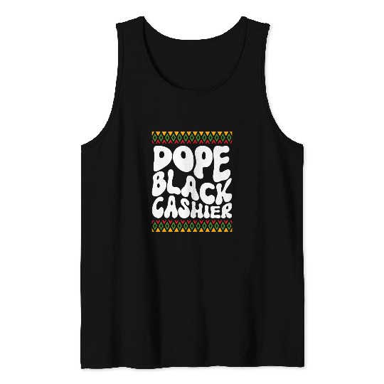 Black Cashier African American Job Black History Month 4 Tank Tops