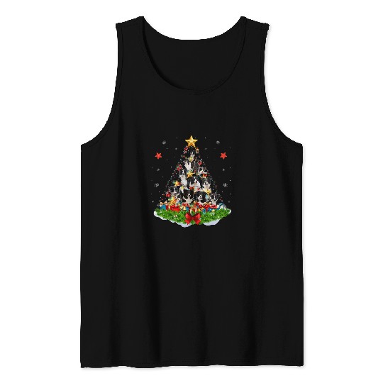 Dog Lover Border Collie Christmas Tree xmass Party Gift Tank Tops