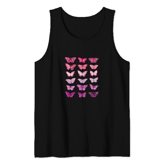 LGBT Lesbian Flag Color Butterfly Pride Month Aesthetic Tee Tank Tops
