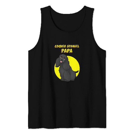 Cocker Spaniel Papa Black Cocker Spaniel Dog Father Tank Tops