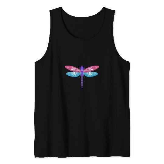 Mystical Dragonfly gift for a girl woman Tank Tops