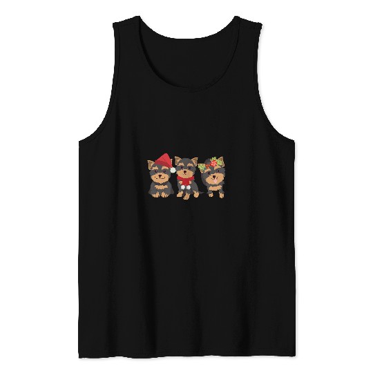Cute Christmas men women funny xmass Yorkshire terrier yorkie Tank Tops