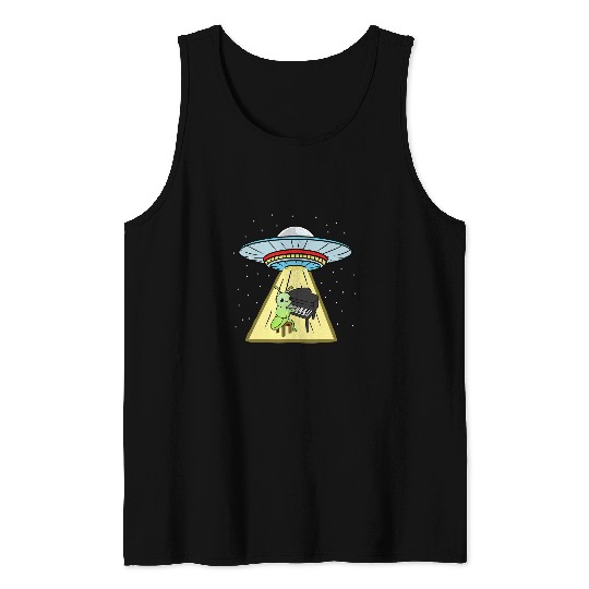 Ufo Abduction Grasshopper Piano Player 21 Tank Tops