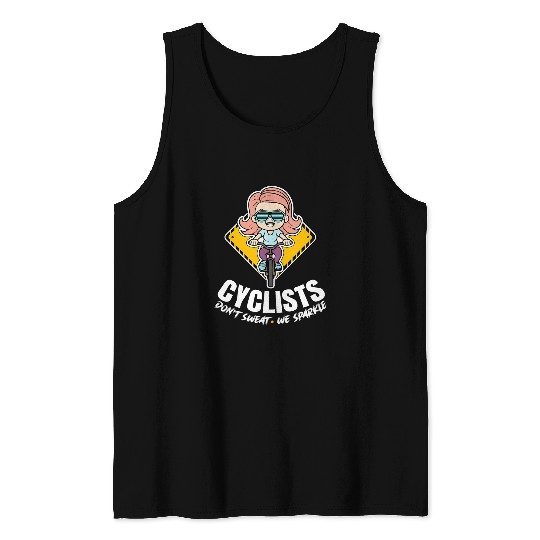 Humorous Joyable Girls Of Cycling Quote Tank Tops