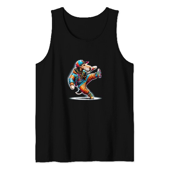 Hip Hop Wire Fox Terrier Dog Dancer Tank Tops