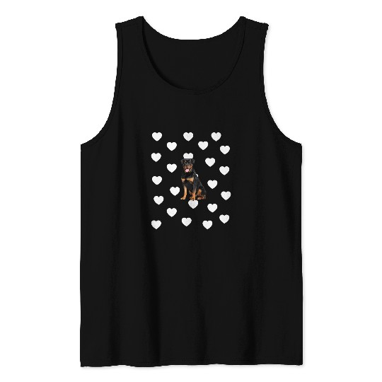 Dog Rottweiler Theme Baby Girl Nursery Room Hearts Rottie Tank Tops