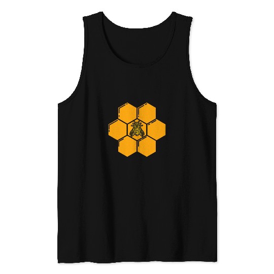 Queen Bee Honeycomb Beekeeper Apiarist Insect Bee Lover Tank Tops