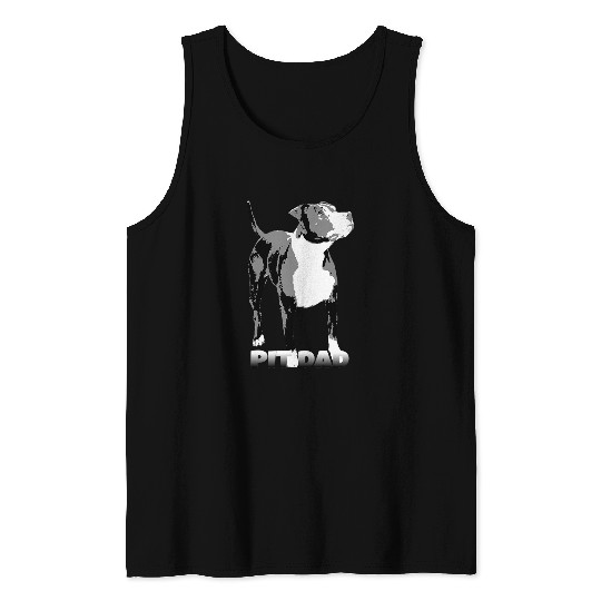 Mens Pit Dad Pitbull Pit Bull Bully Dog Staffy Amstaff Tank Tops