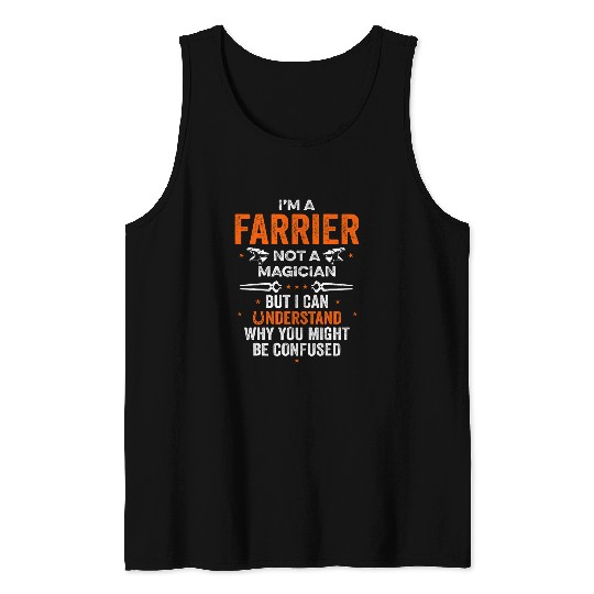 Farrier Magician Horseshoe Hoof Trimming Equine Shoeing Tank Tops