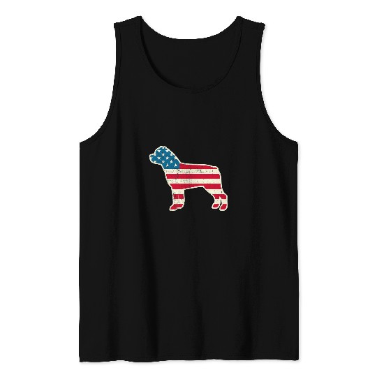 Dog Rottweiler 4th of July Rottweiler American Flag Dog USA Tank Tops