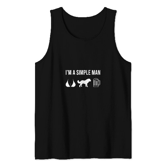 Mens Pet Saint Bernard Dog Puppy Simple Man 1 Tank Tops