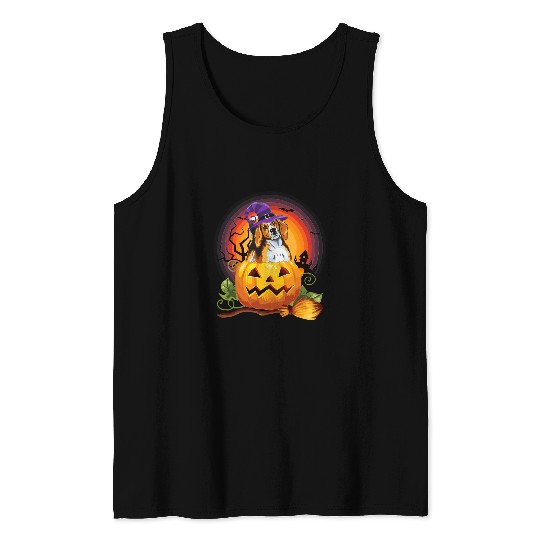 Foxhound Witch Pumpkin Halloween Dog Lover Costume Gifts 45 Tank Tops