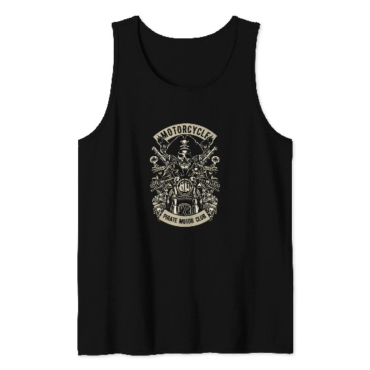 FUN MOTORCYCLE   MOTORCYCLE PIRATE MOTOR CLUB Tank Tops