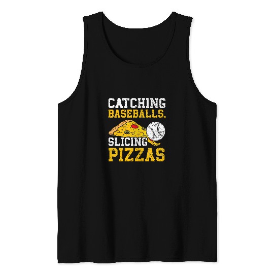 Pizza Baseball Player Baseball Lover Sport Italian Food 3 Tank Tops