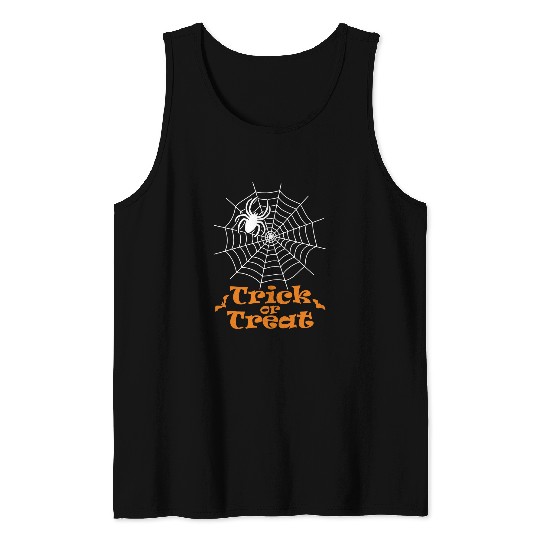 Trick or Treat Spider Spider Web and Bats Tank Tops