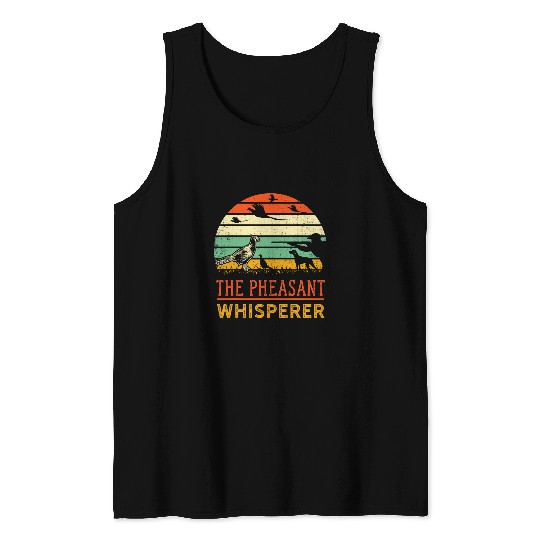Pheasant bird hunting funny whisperer hunter Retro sunset Tank Tops