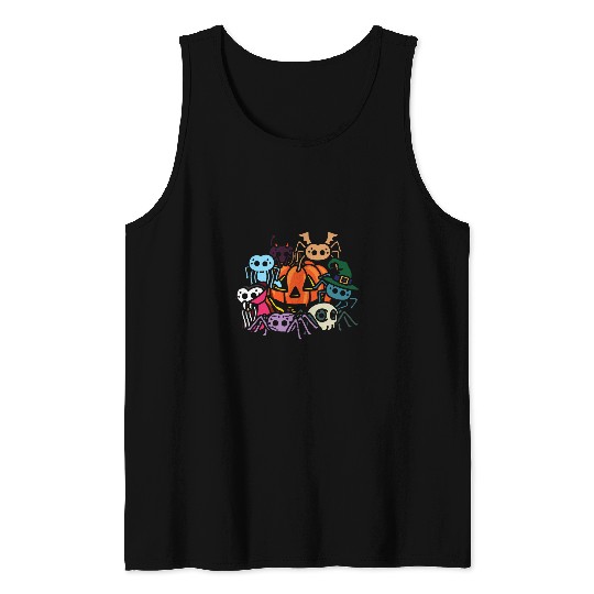 Trick Or Treating Spider Happy Halloween Scary Arachnid Tank Tops