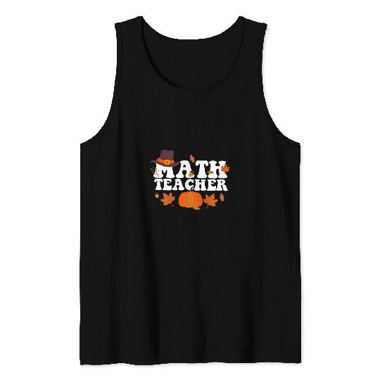 Math Teacher vintages Autumn Season Tank Tops