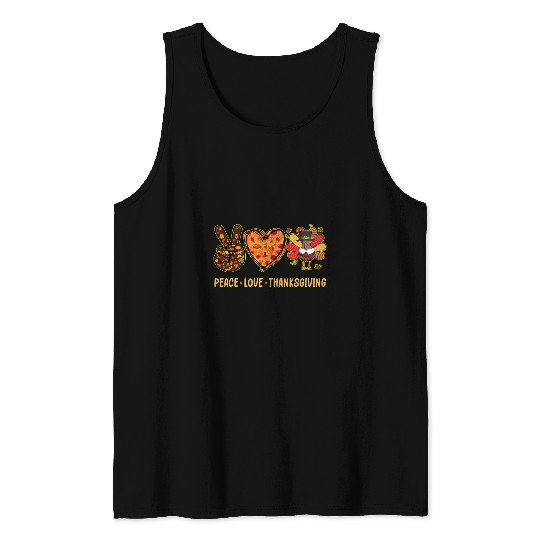 peace love thanksgiving gobble turkey thanksgiving costume Tank Tops