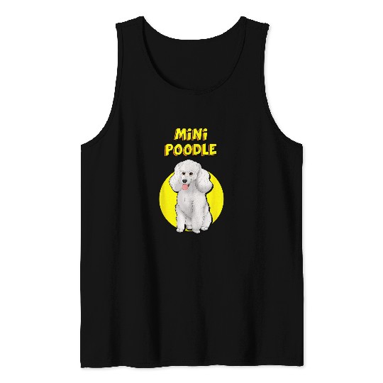 Cute White Miniature Poodle Tank Tops