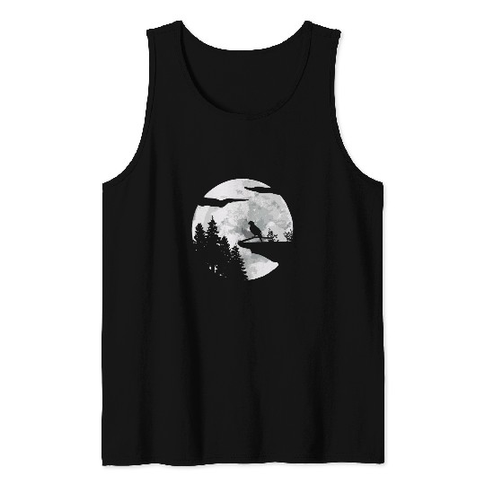 Parrots Cockatoo Full Moon At Night Bird Lover Pet Parrot Tank Tops