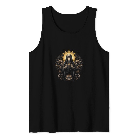 Mother Mary New Years Blessing Catholic Christian Art 100 Tank Tops