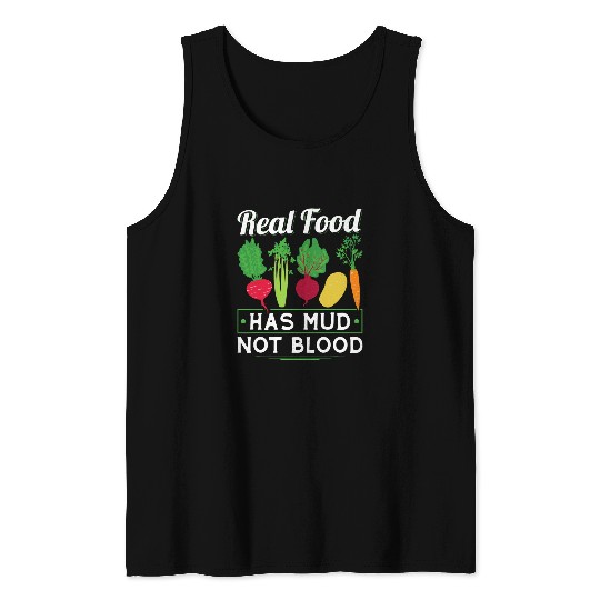 Lacrosse Gift Mud Not Blood Vegan Vegetable Veganism Vegetarian Tank Tops
