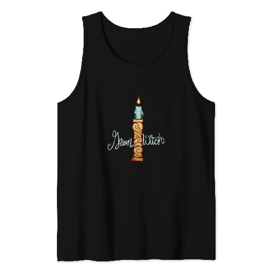 Green Witch Spell Candle Art Wiccan Tank Tops