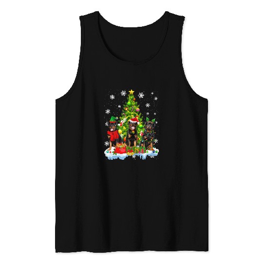 Dog Rottweiler Christmas Rottweiler Dog xmass Dog Lover Fur Parents Tank Tops