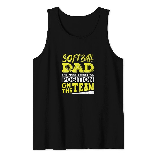 Softball Dad Men Softball Lover Fathers Day 1 Tank Tops