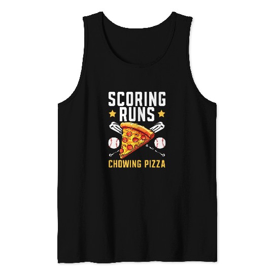 Pizza Baseball Player Baseball Lover Sport Italian Food 15 Tank Tops