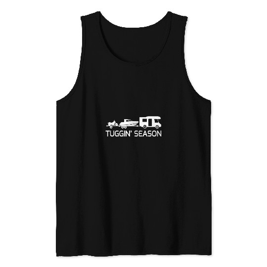 Funny Camper RV Towing Boat 2Motorcycle Tuggin Season Tank Tops