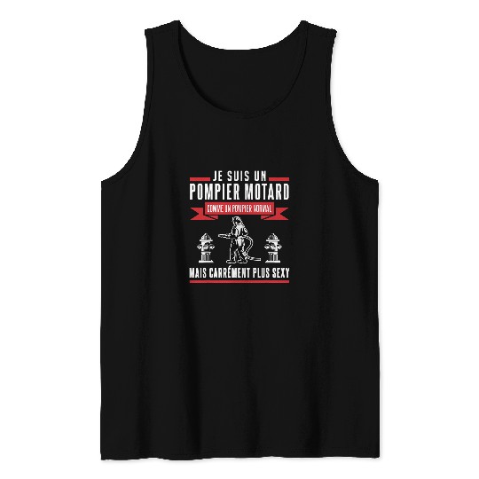 Fireman Motorcycle Gift Fireman Biker Station Tank Tops