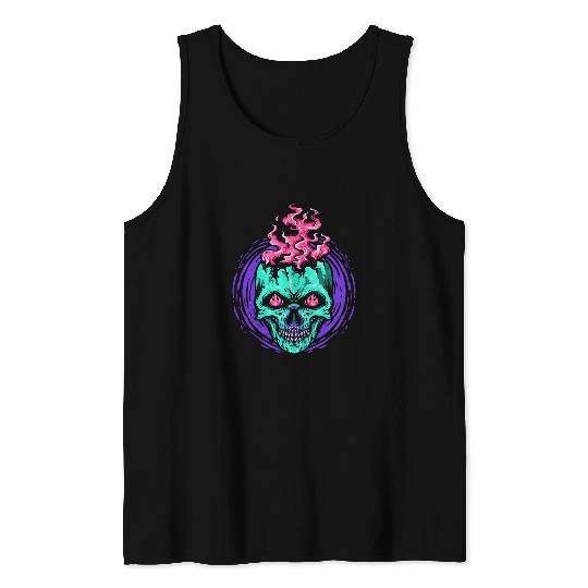 Goth Skull Horror Aesthetic Gothic Grunge Goth Halloween Tank Tops