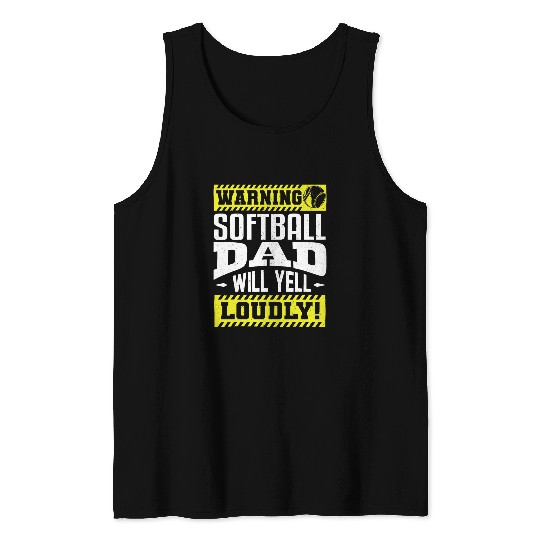 Softball Dad Men Softball Lover Fathers Day 2 Tank Tops