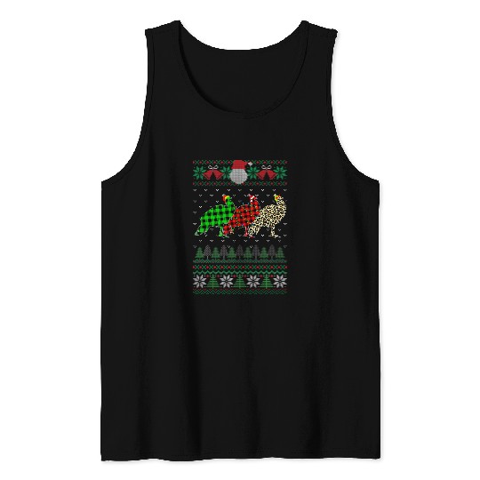 Peacock Ugly Christmas Red Plaid Leopard xmass Animals Tank Tops