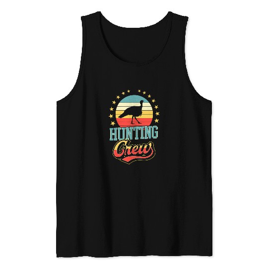 Turkey Hunting Crew Funny Matching Family Retro Vintage Tank Tops