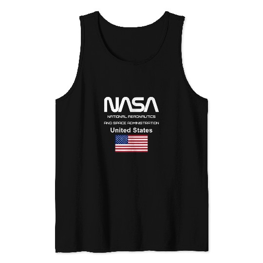 Lacrosse Gift NASA US Flag Worm Logo Tank Tops