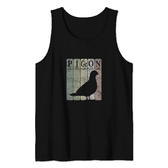Pigeon Periodic Table Elements Birdwatching Ornithology 21 Tank Tops