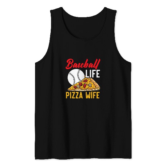Pizza Baseball Player Baseball Lover Sport Italian Food Tank Tops