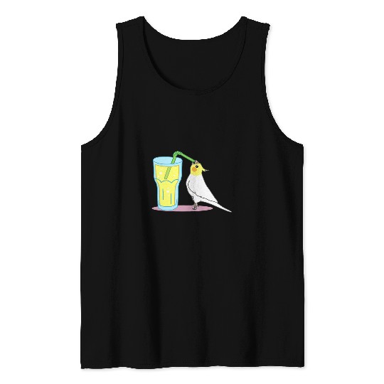 Parrot Sip Juice Lemonade Birb memes Cockatiel cocktail Tank Tops