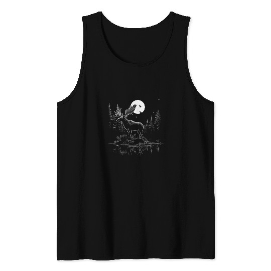 vintages Cottage Core Cute Moose Lover Cottagecore Aesthetic 22 Tank Tops