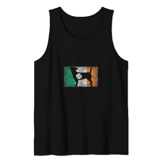 Dog Jack Russell Terrier Patricks Day Irish Flag Saint Paddys Tank Tops